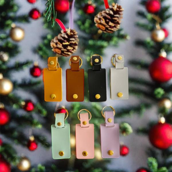 Custom Leather Keychain Photo Keyring Leather DIY Keychain Birthday Christmas