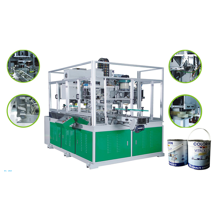 Plastic Handle Tin Can Making Machine For 5L Round Paint Bucket 5000A 35CPM