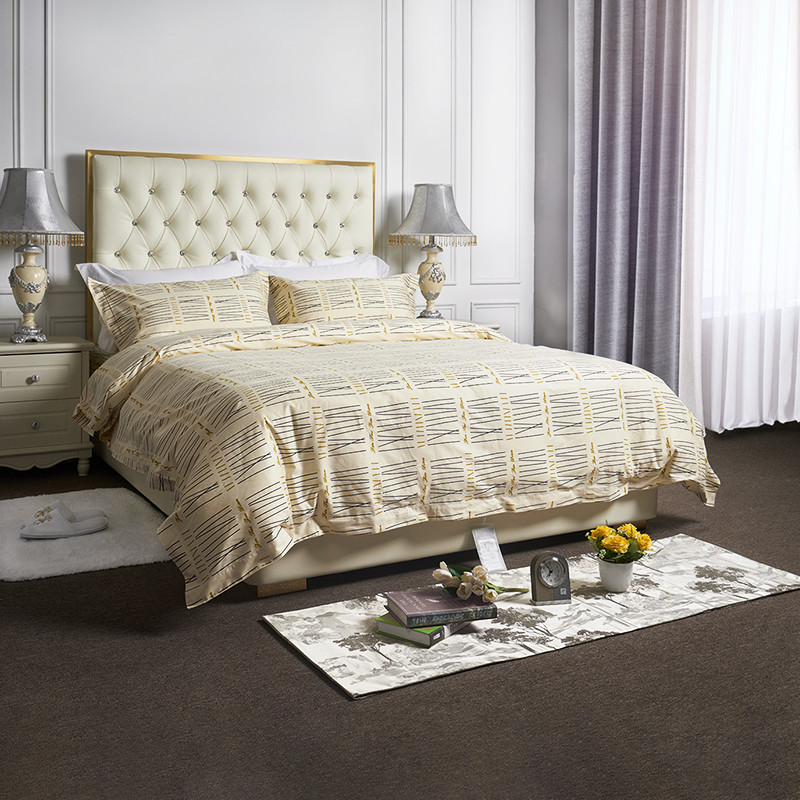 100% Cotton Hotel Bedding Sets Custom Duvet Cover Bed Linen King Size Bed Sheet