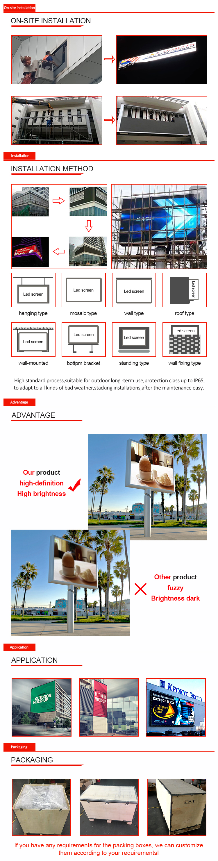 Waterproof Street Pole Outdoor LED Display P10 Pantalla Exterior Electronic Fixed