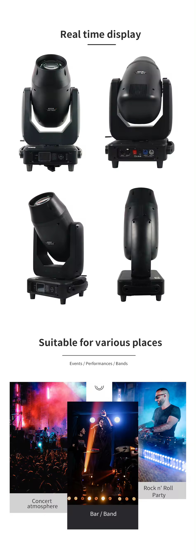 Professional LED 400W Beam Spot Wash With CMY CTO Moving Head Light 3 In 1 Stage Lights