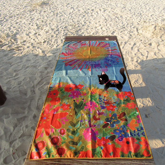50x100 40x80 Checked Microfiber Suede Towel Sandfree Beach Towel