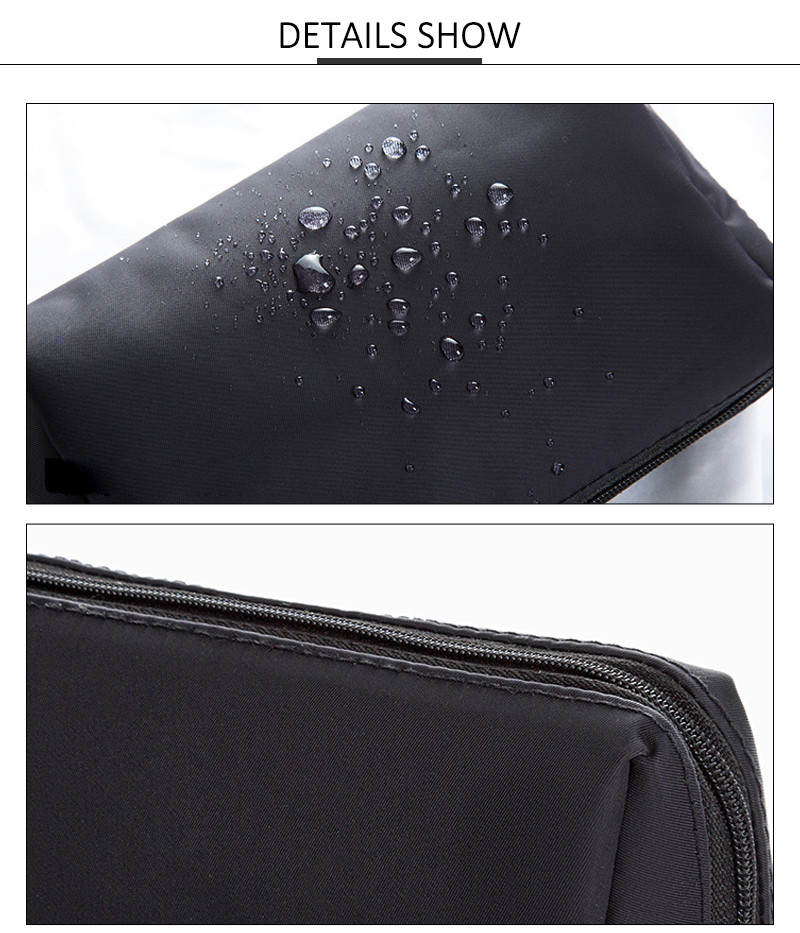 Women Blank Zipper Closure Satin Cosmetic Makeup Bag