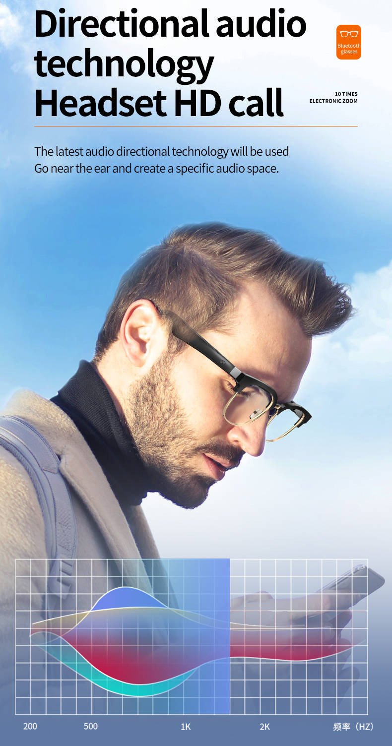 Smart Glasses Bluetooth Speaker Sunglasses Long Endurance With UV Protect