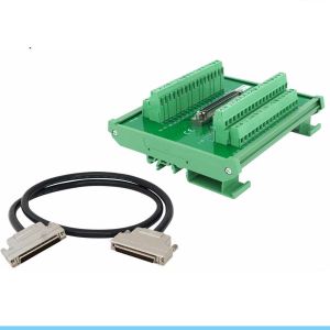 SCSI 68 Pin Connector DIN Rail Mounting Terminal Blocks Adapter with 1 meter