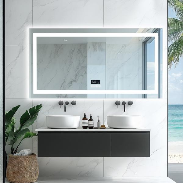 Luxury Hotel Vanity Mirror Waterproof Shatterproof Lighted Bathroom Vanity