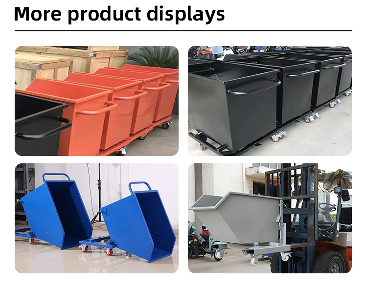 Waste Hopper Truck Portable Self Dumping Trash Hopper Tipping Bins