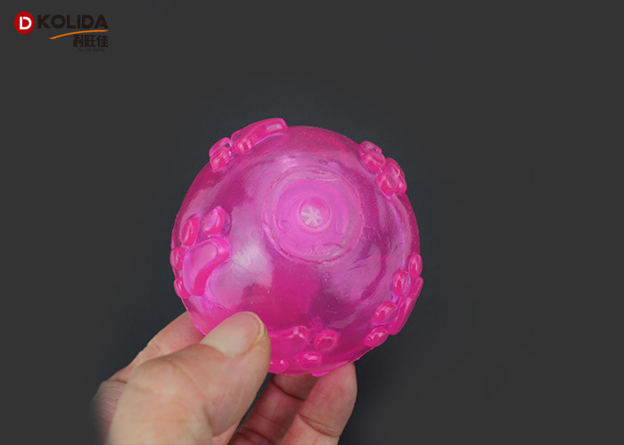 Tasteful Light Up Dog Ball Squeaky Rubber 60mm Dimension For Fun T7