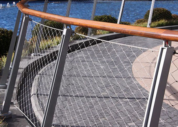 X Tend 7x19 Stainless Steel Rope Mesh Flexible Railing Guard For Bridge Stairway