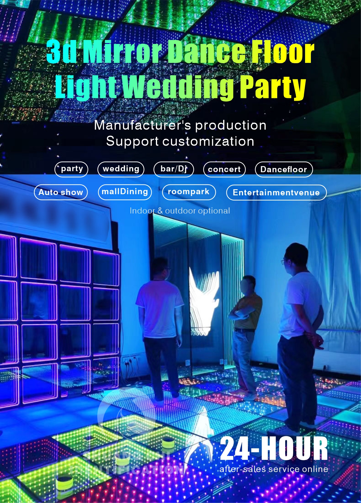 80 Ra LED Dance Floor Lights for Wedding Disco Party Pista in Durable Material