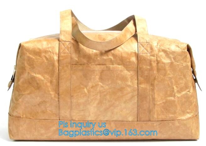 Custom Tyvek Paper Zipper Cosmetic Makeup Bag With Leather Handle,untearable tyvek zipper cosmetic bag,Environmentally f