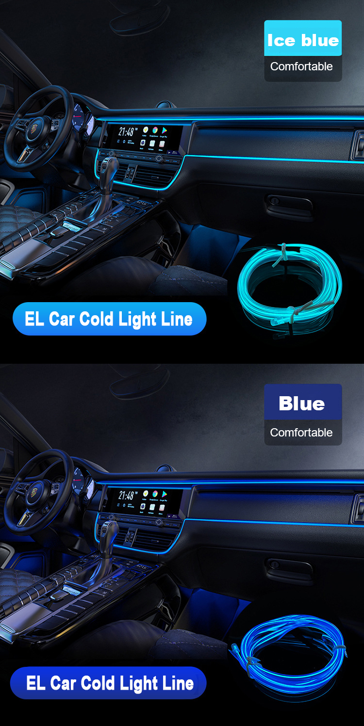 5M EL Car Cold Light Line RGB Neon Interior Atmosphere Light