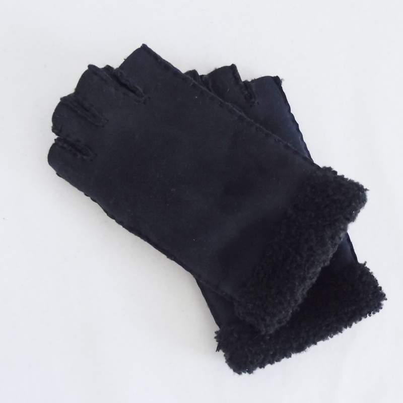 Classical hot sale Australia sheepskin double face fingerless gloves