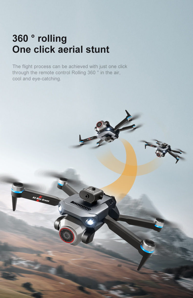 Plastic K6 Max Drone Wifi Foldable Remote Control Helicopter Rc Dron Toy Gifts with Other Maximum Flight Time