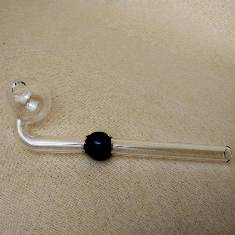 Curved Glass Smoking Pipe With Blue Green Amber Pink Colors Balancer
