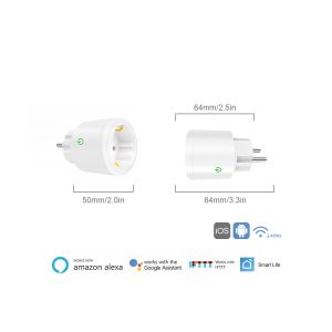 Glomarket Tuya Wifi EU Smart Plug Wireless Voice Control Work With Google Alexa