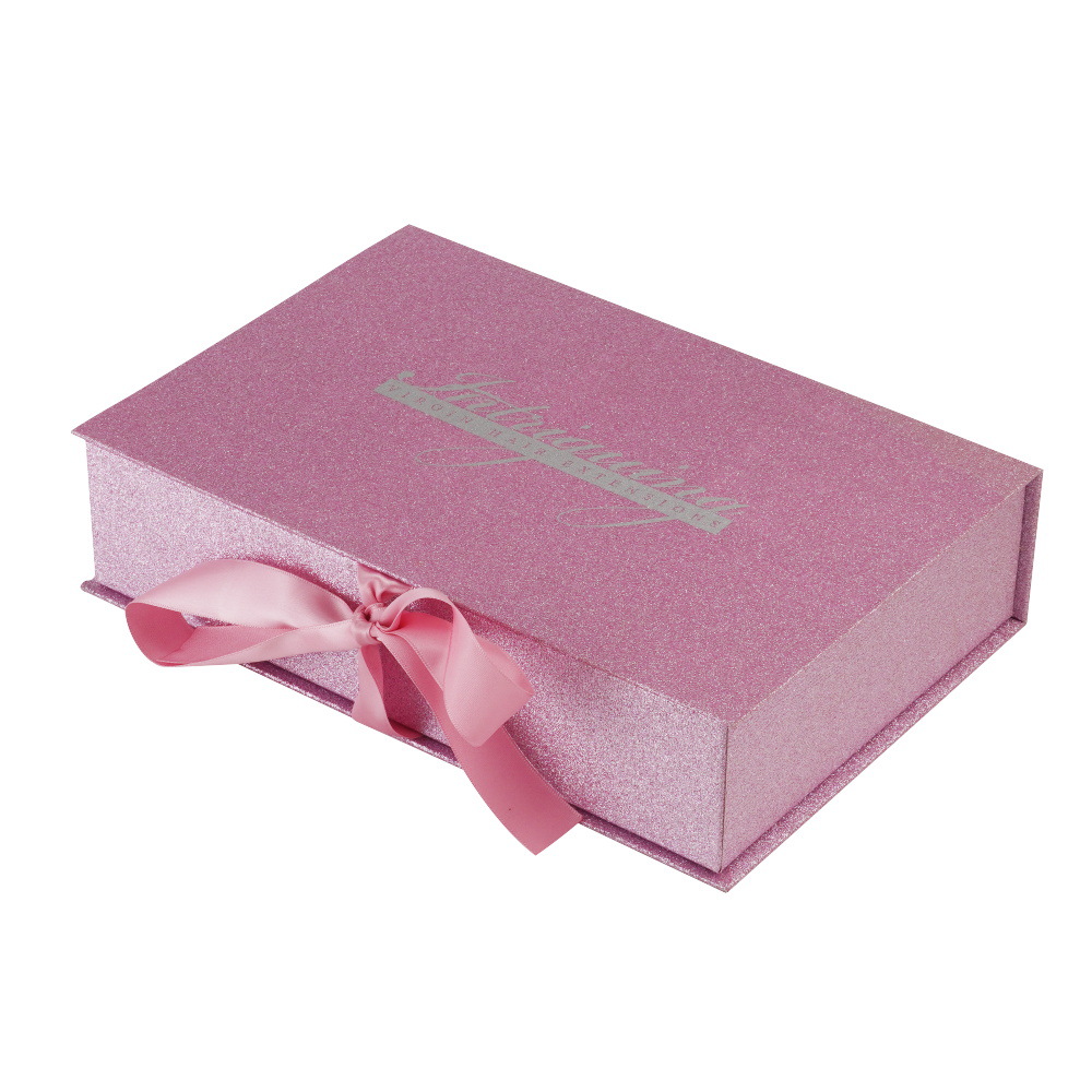 Recycled Foldable Magnetic Closure Gift Box With Ribbon Multipurpose