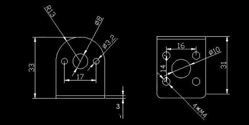 L Shaped Mounting Metal Dc Motor Holder For 25mm Diameter Motor