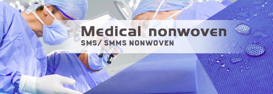 Medical Blue SMMS SMS Non Woven Fabric High Strength For Hospital Surgical Gown Material
