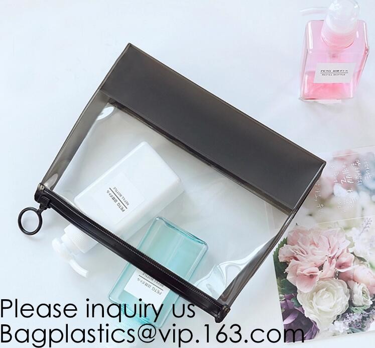 China Manufacturer Wholesale Transparent Beautiful Clear Eva Cosmetic Bag,Travel Bag With Double Zip Design, Bagease