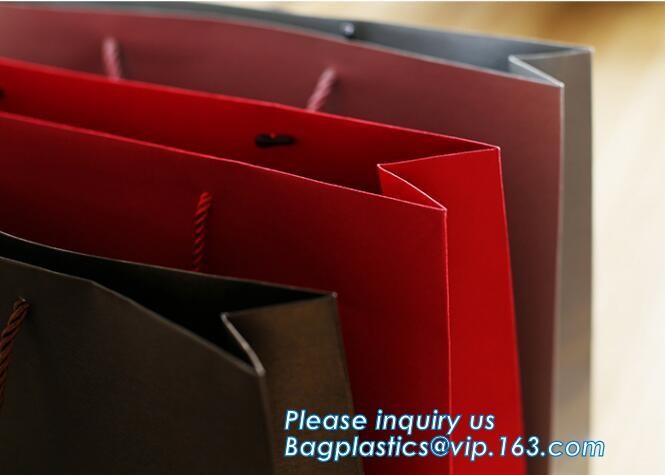 Flower carrier bag with different color customized pot plants kraft paper bag with handle,stamping logo fancy paper flow