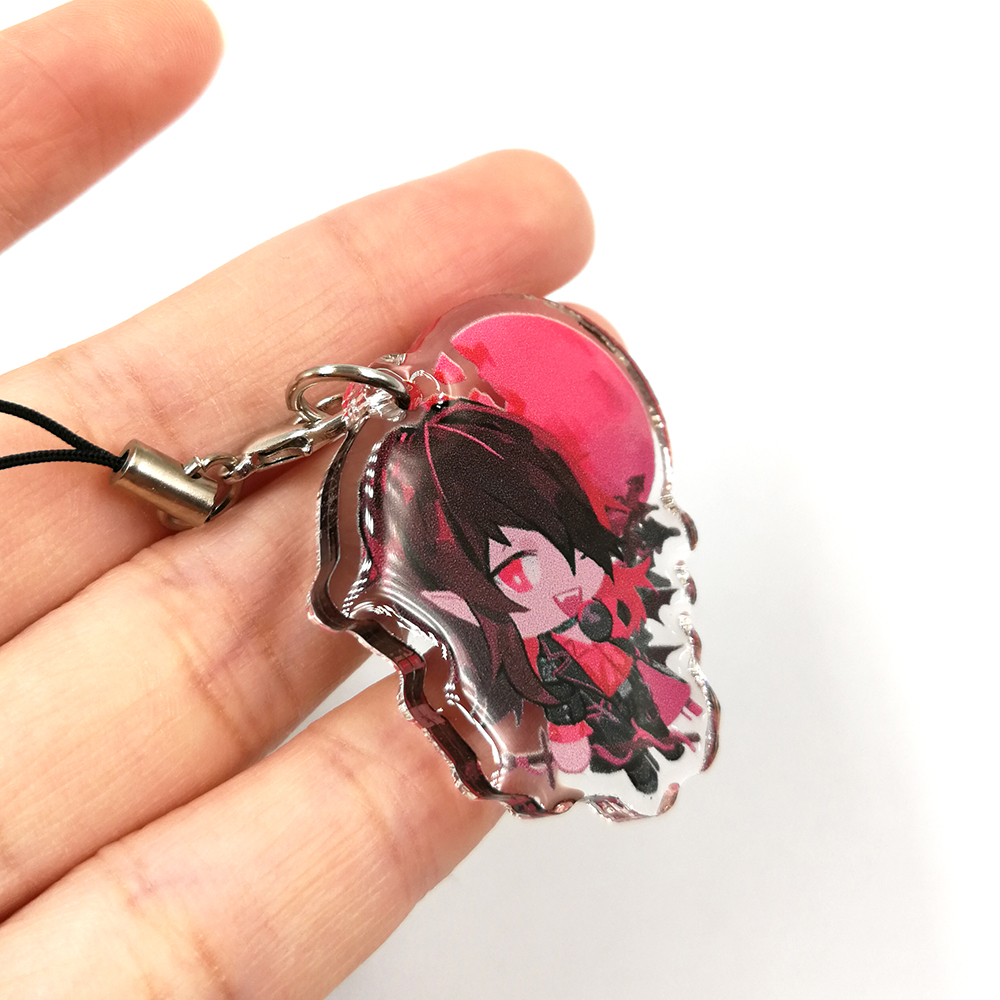 Clear Double-Sided Keychain Epoxy Resin Glitter Acrylic Anime Custom Charm Keychain