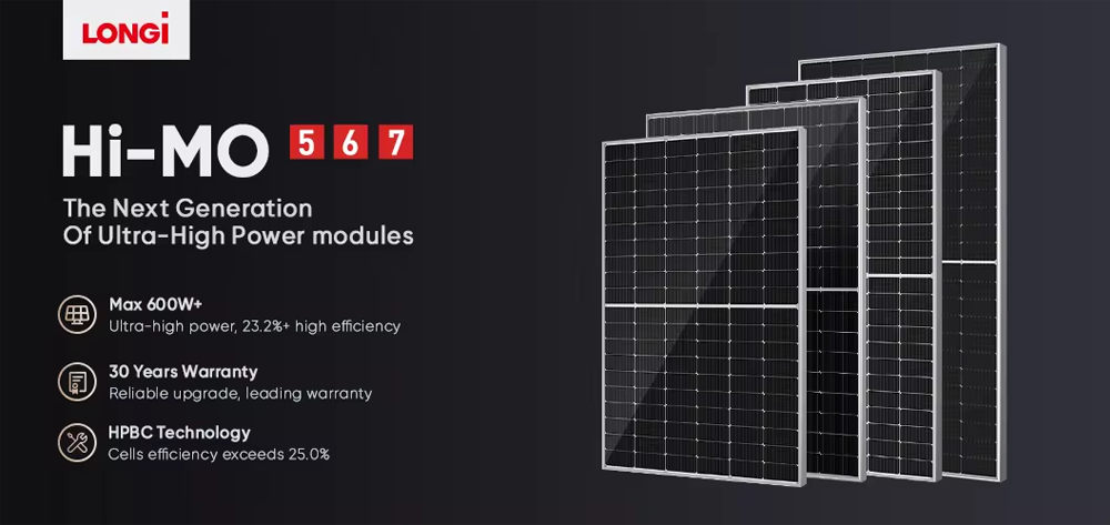 Longi Hi-mo 7 615w 620w Bifacial PV Solar Panel Longi Himo 7 for Farm Solar Energy Project