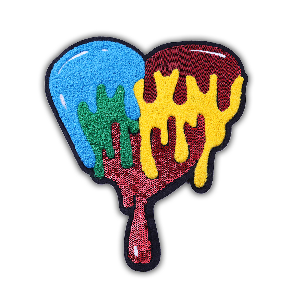 Chenille Company Logo Patches Laser Cut Border Iron On Embroidery Applique
