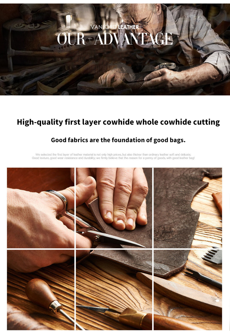 Nylon Lining Material Men's Genuine Leather Wallet For Men Vintage Cowhide Money Clip