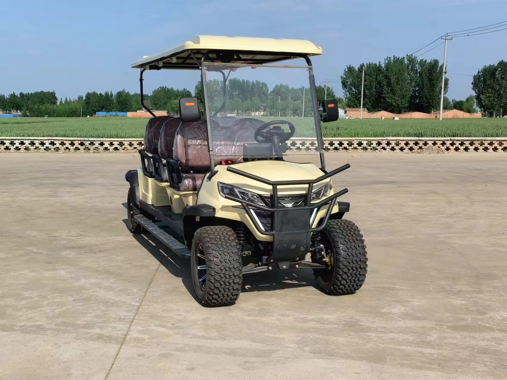 6-seater Classic Golf Cart Equipped With Suspension System, Shock Absorption Performance Is First-class, Can Easily Deal With Grass, Sand And Other
