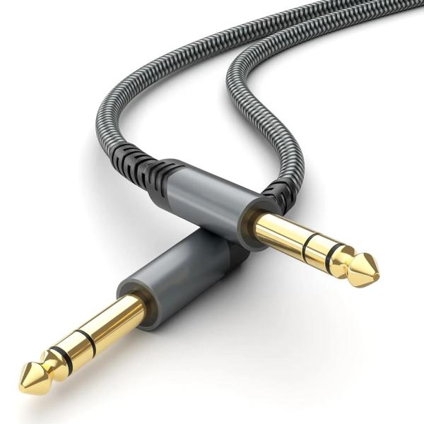 24K Gold Plated Guitar Cable 6.35mm Aluminum Shell 6.35mm Male To Male For