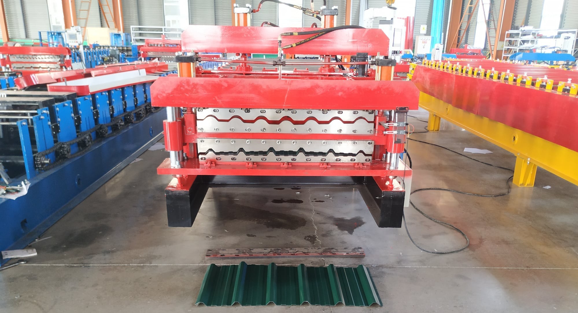 0.3-0.8mm Galvanized Steel Glazed Tile & Roof Panel Double Layer Roofing Machine