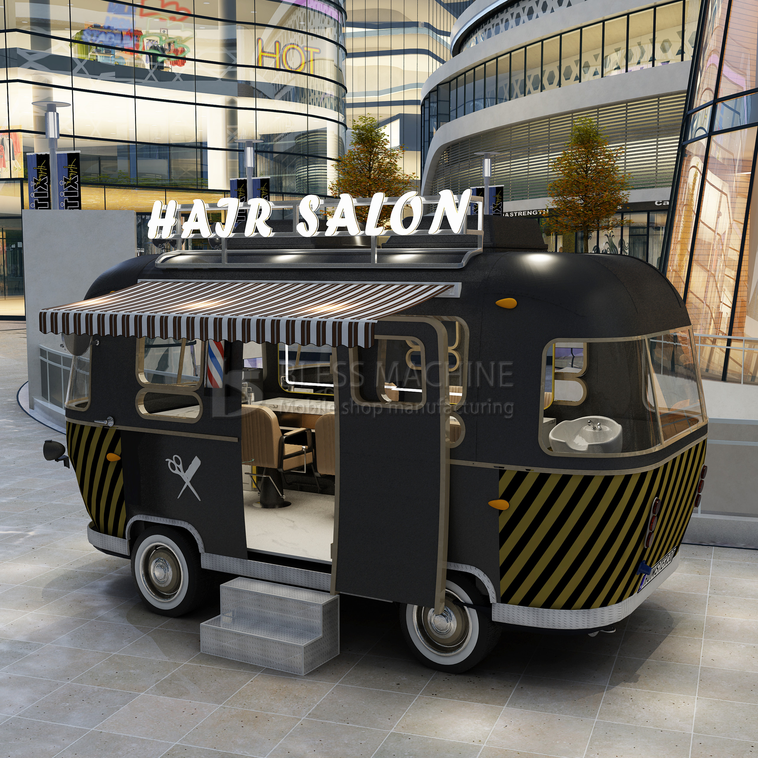 Beauty Salon Truck for Mobile Cosmetology Hairdressing Manicure Massage and Pedicure