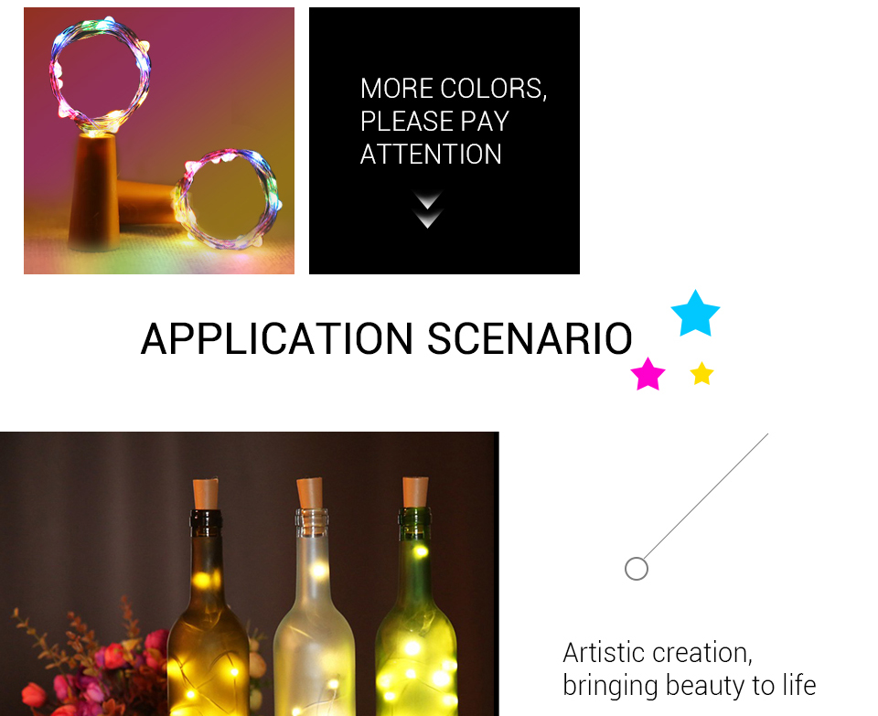 Cork Lights for Wine Bottle Wine Bottle Lights 10LEDS 20LEDS 30LEDS Wine Cork String Lights for Glass Mason Jar Fairy