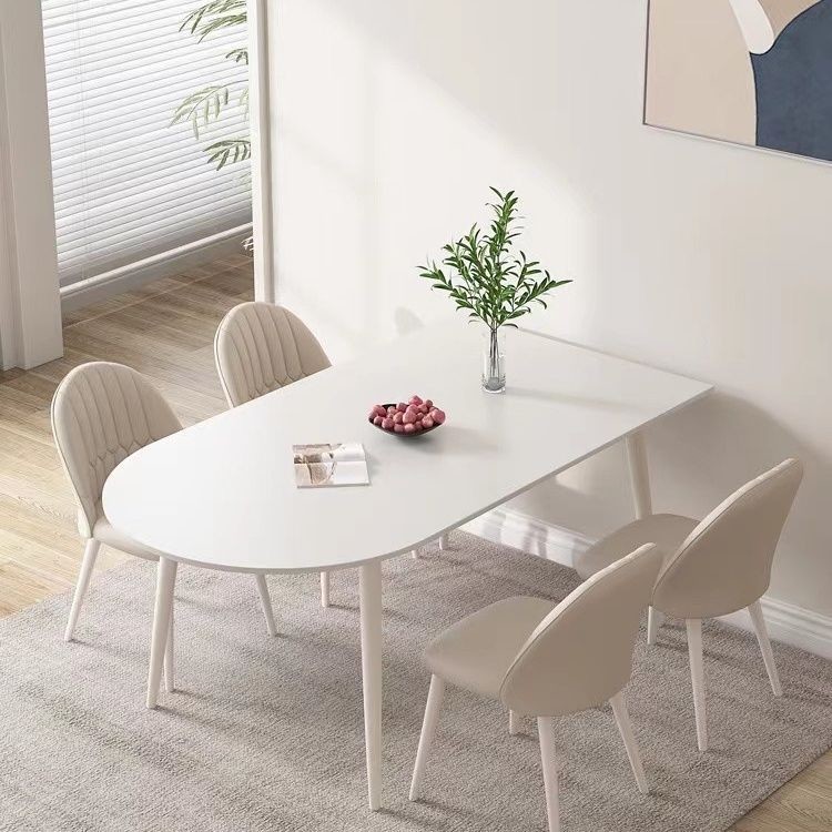 Customized Size Dining Table Set 4 Chairs With Steel Base
