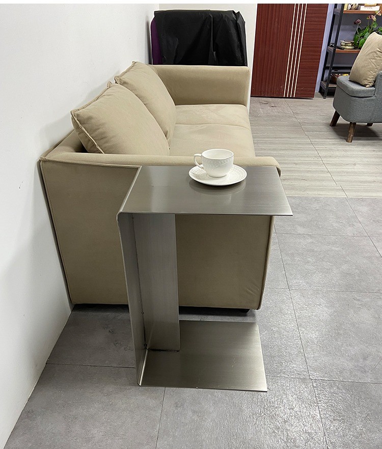 Stainless Steel C Type Couch Side Table Card Table Removable Desk Side Table
