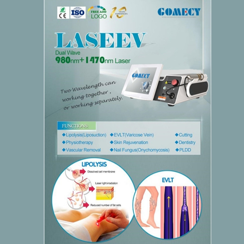 Triangel Laser Optic Fiber 980nm 1470nm Lipolysis Liposuction machine , 1470nm 980nm Diode Laser Machine for Face Lift in Dental Clinic