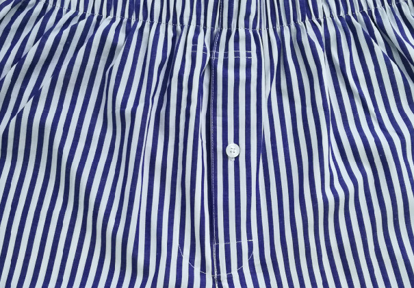 Men's 100%Cotton Poplin Short Functional Placket Jacquard Elastic Button