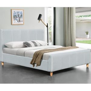 China Platform Customizable Simple Upholstered Bed Frame With Footboard on sale