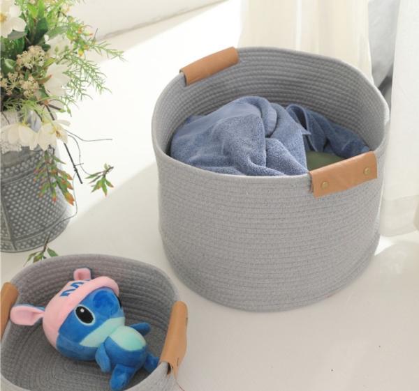 OEM Home Center Decoration Easter Woven Big Blue Cotton Rope Baby Storage