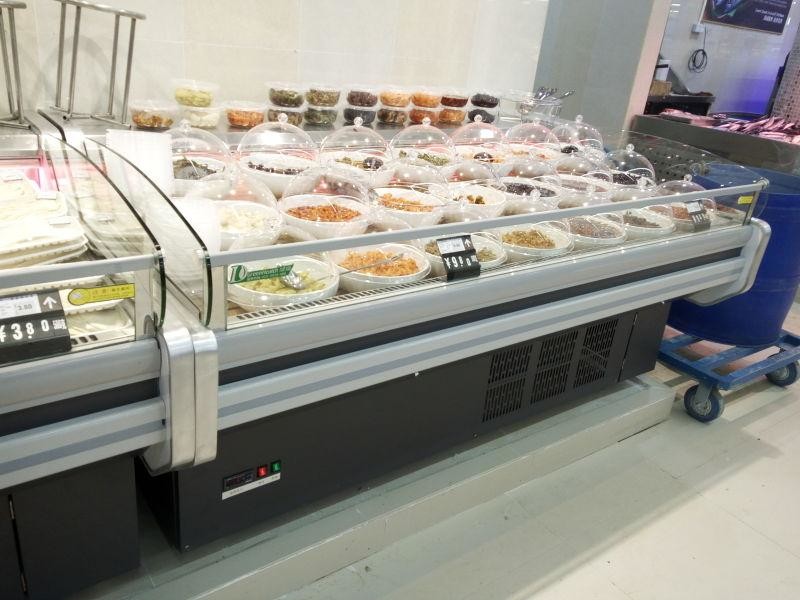 Supermarket Fresh Meat Display Freezer Stainless Steel For Restaurant
