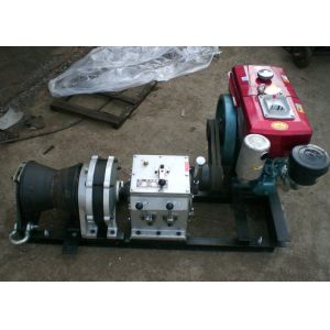 China Cable Winch Puller 5 Ton Diesel Engine Fast Speed Winch Belt Driven on sale