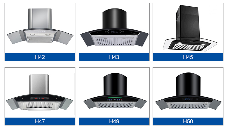 Electric Arc Glass Chimney Hood Stainless Steel Housing App Controlled Kitchen Range Hood