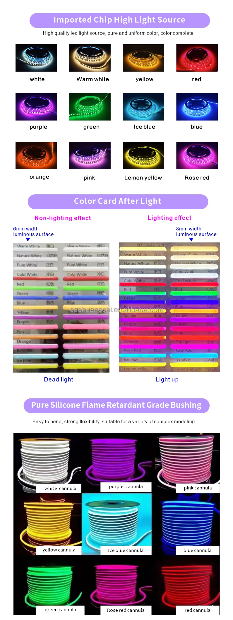 Wall Screw Fix Installation Way Flexible RGB Neon Strip Light with Custom Neon Light