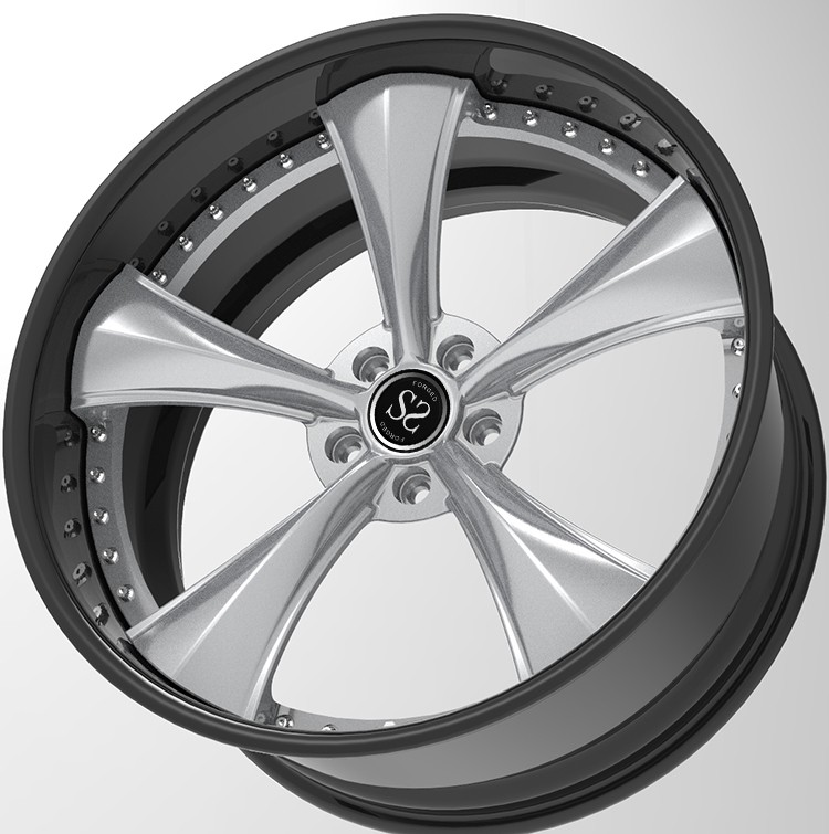 20 inch 22 inch brushed alloy forged wheels 2-piece aftermarket rims
