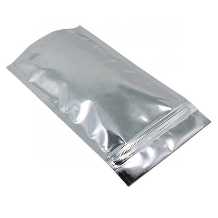 Custom Stand Up Clear Silver Zip Lock Resealable Aluminum Mylar Foil Heat Seal Plastic Packaging Bag