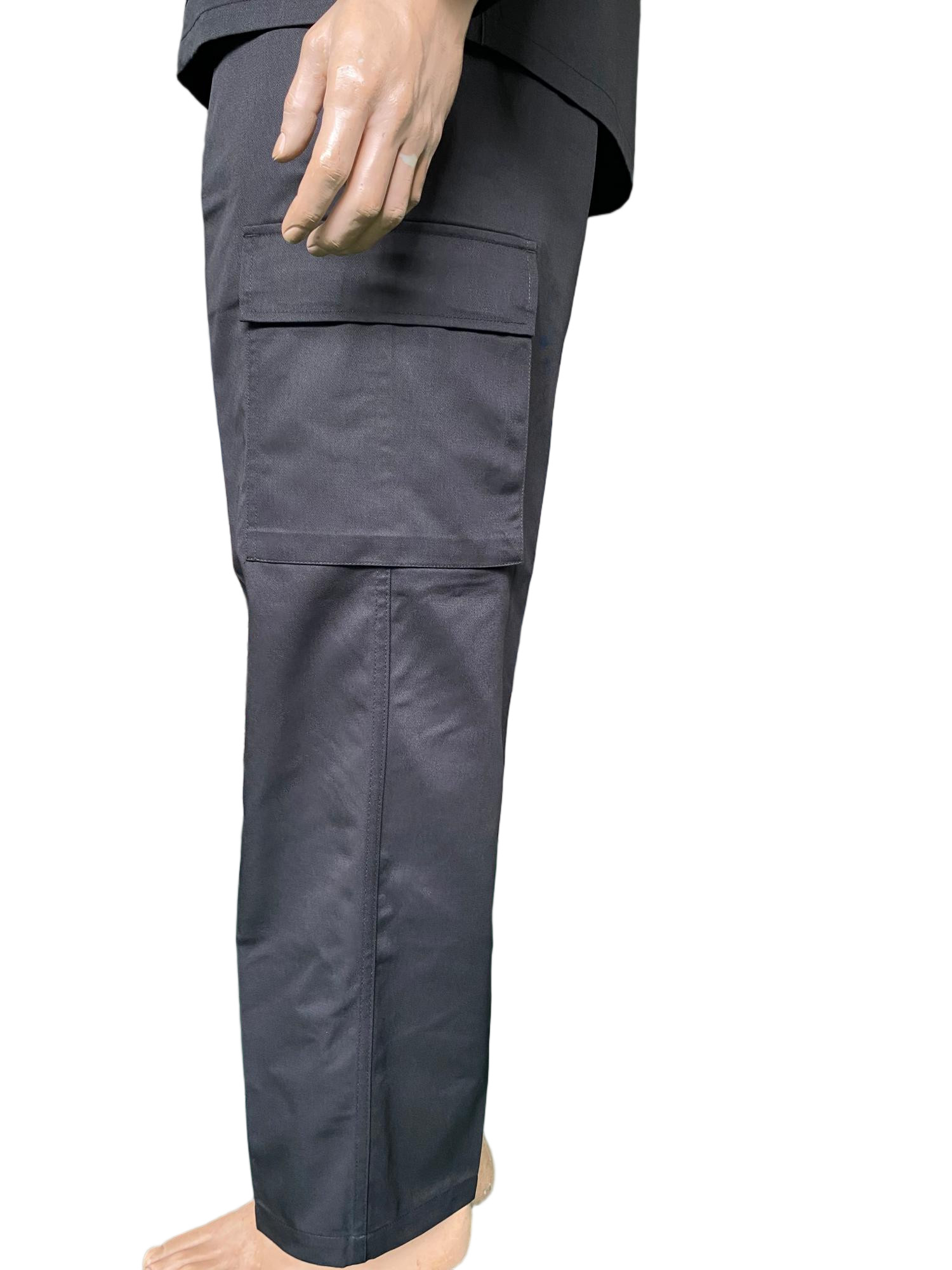 Black Ceremonial Uniform Set Casual Comfortable Top with Neat Straight Pants 45 Wool 55 Polyester