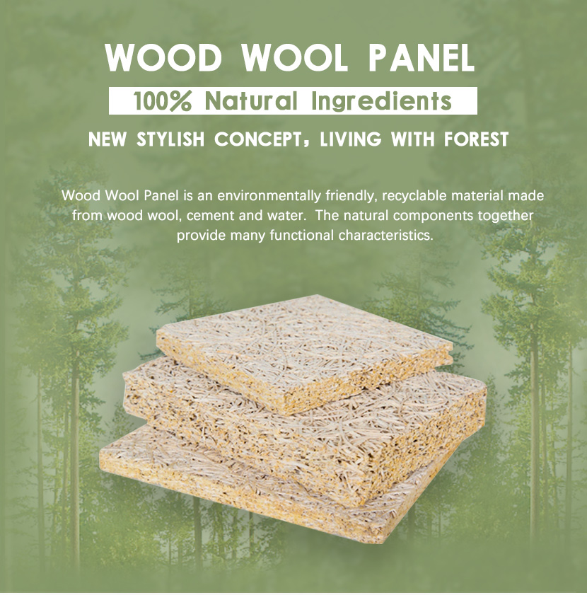 Eco Friendly Wood Wool Insulation Boards Fireproof Wood Fiber Panels Customized