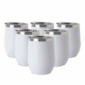  12oz White Stainless Steel Coffee Mug Double Wall Design For Long Time Insulation Manufactures