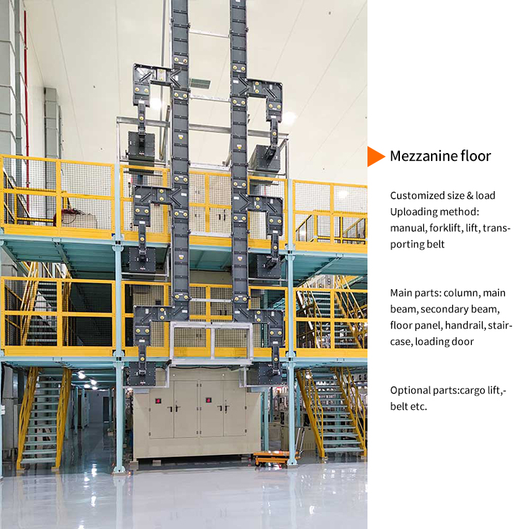 Corrosion Protection Steel Mezzanine Floors Platform with Customized Size and Load